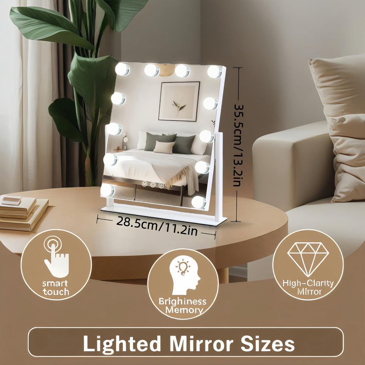 ZBOCAI closeup of 12 LED bulbs highlighting even, shadow-free illumination
