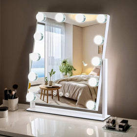 ZBOCAI front view vanity mirror showing full face reflection and bright lighting