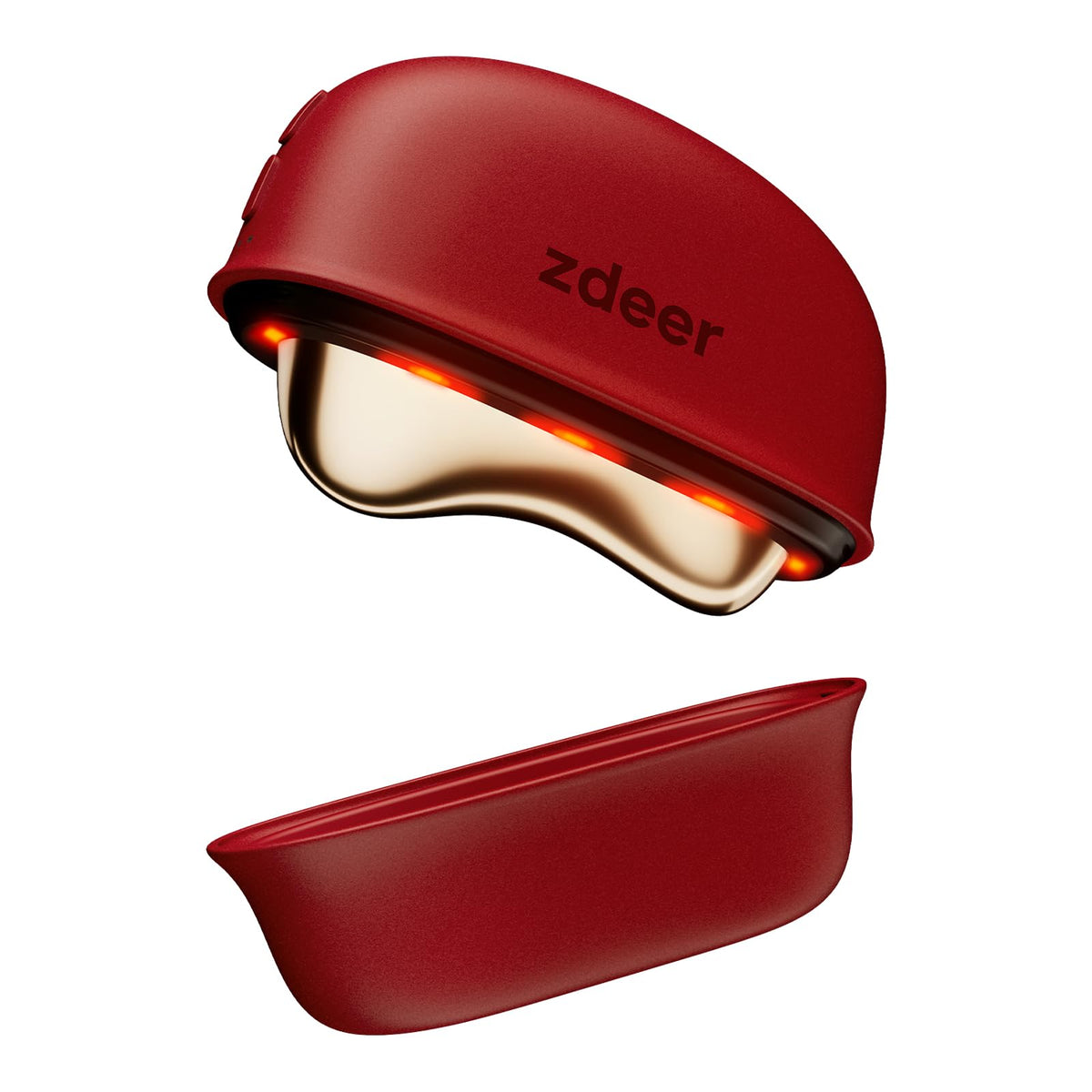 ZDEER GS5 front view showing heated brass surface and ergonomic shape for comfortable massage