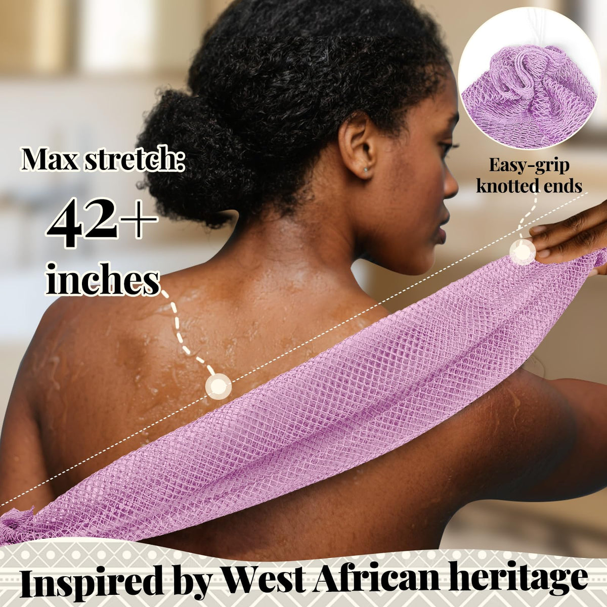 Zeefpod close-up of tight knit and knots showing texture and gentle exfoliation benefit