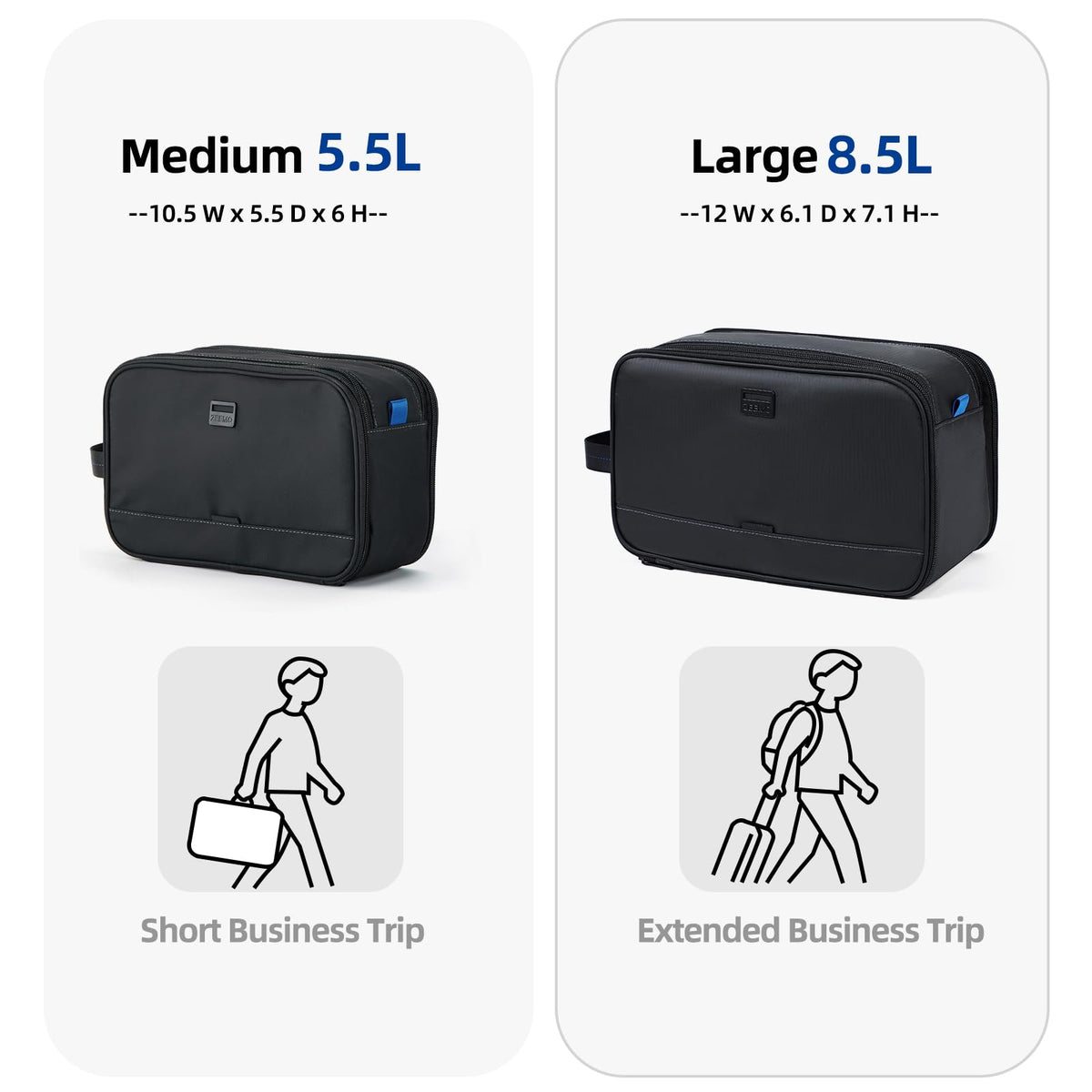 ZEEMO zipper and magnetic flap detail offering secure fast access benefit