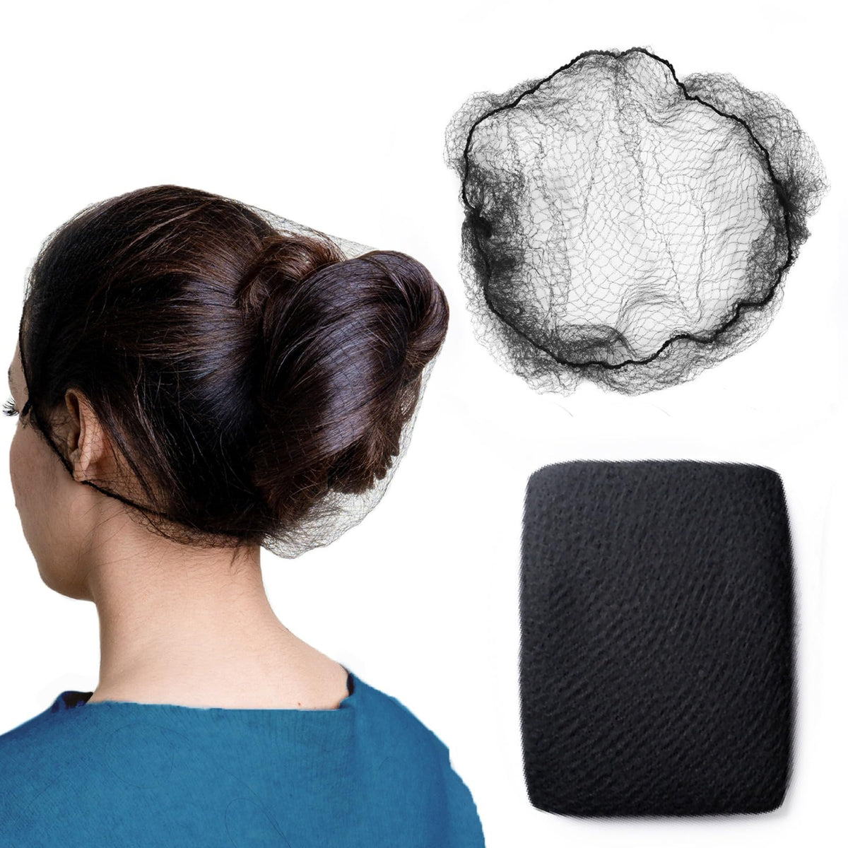 ZefeqCo front packaging of 150 black hair nets showing value pack advantage