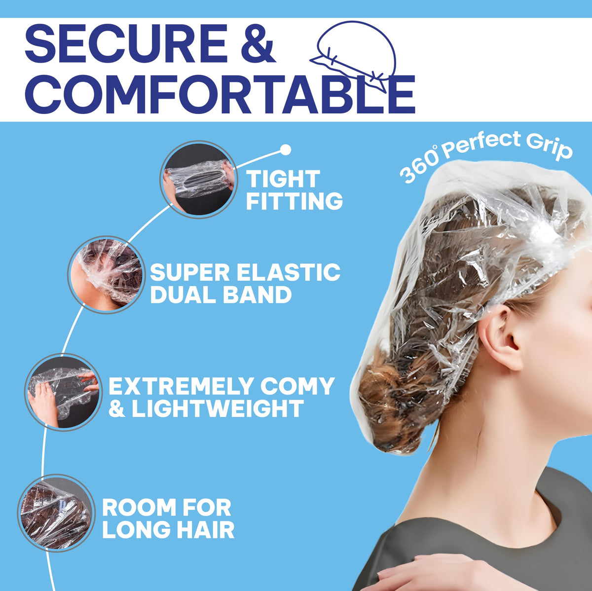 ZefeqCo roomy cap worn on model showing comfortable fit for long hair