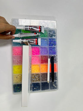 Zefy crafting table lifestyle scene showing kit ready for DIY projects