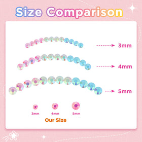 Zefy rhinestones beside a coin to show 4mm scale for size clarity