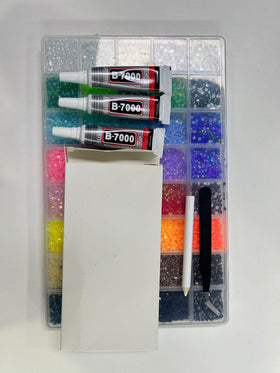 Zefy 3mm gems next to coin size comparison to show actual scale