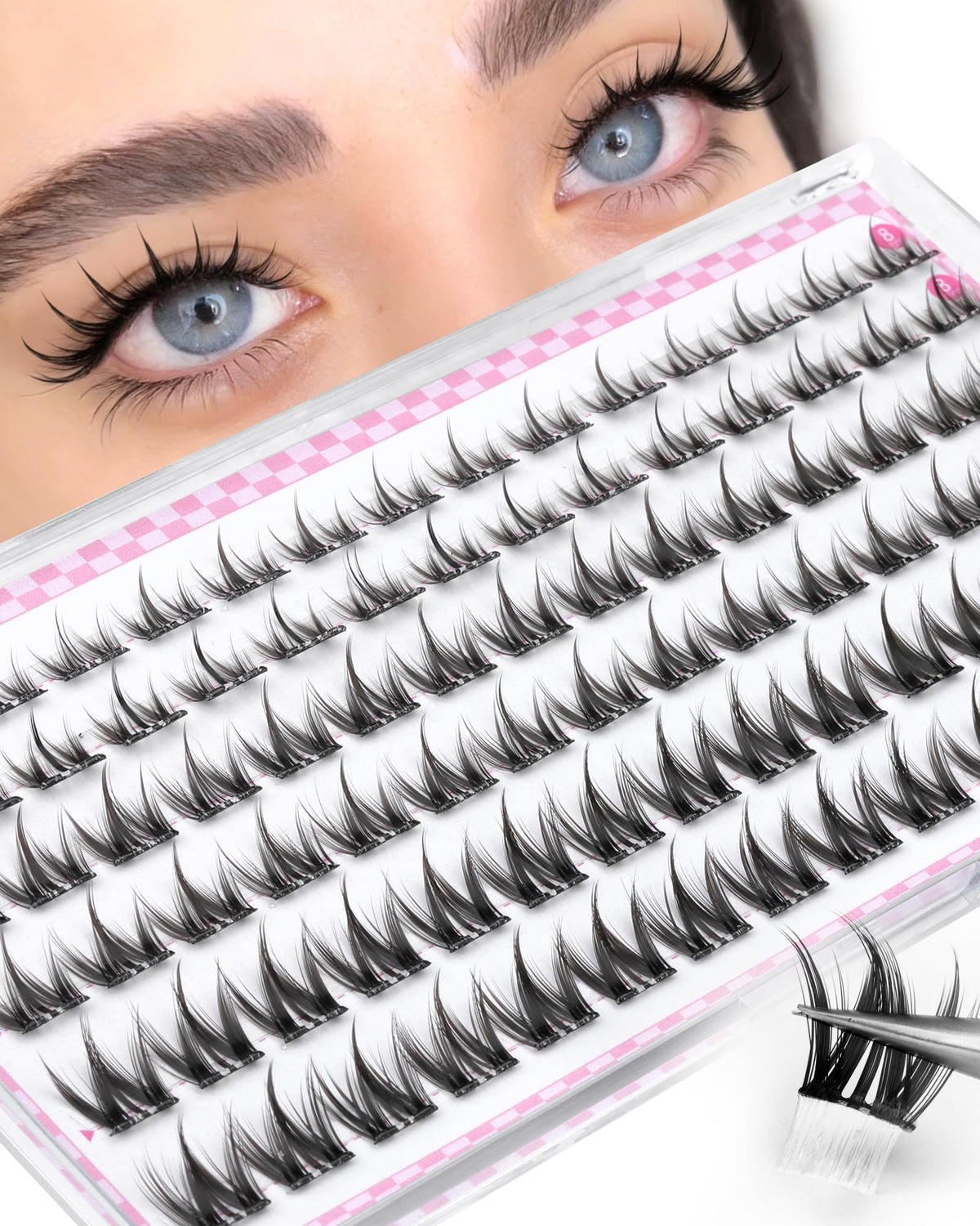 Zegaine front packaging showing 90pcs manga self adhesive lash clusters for fast styling