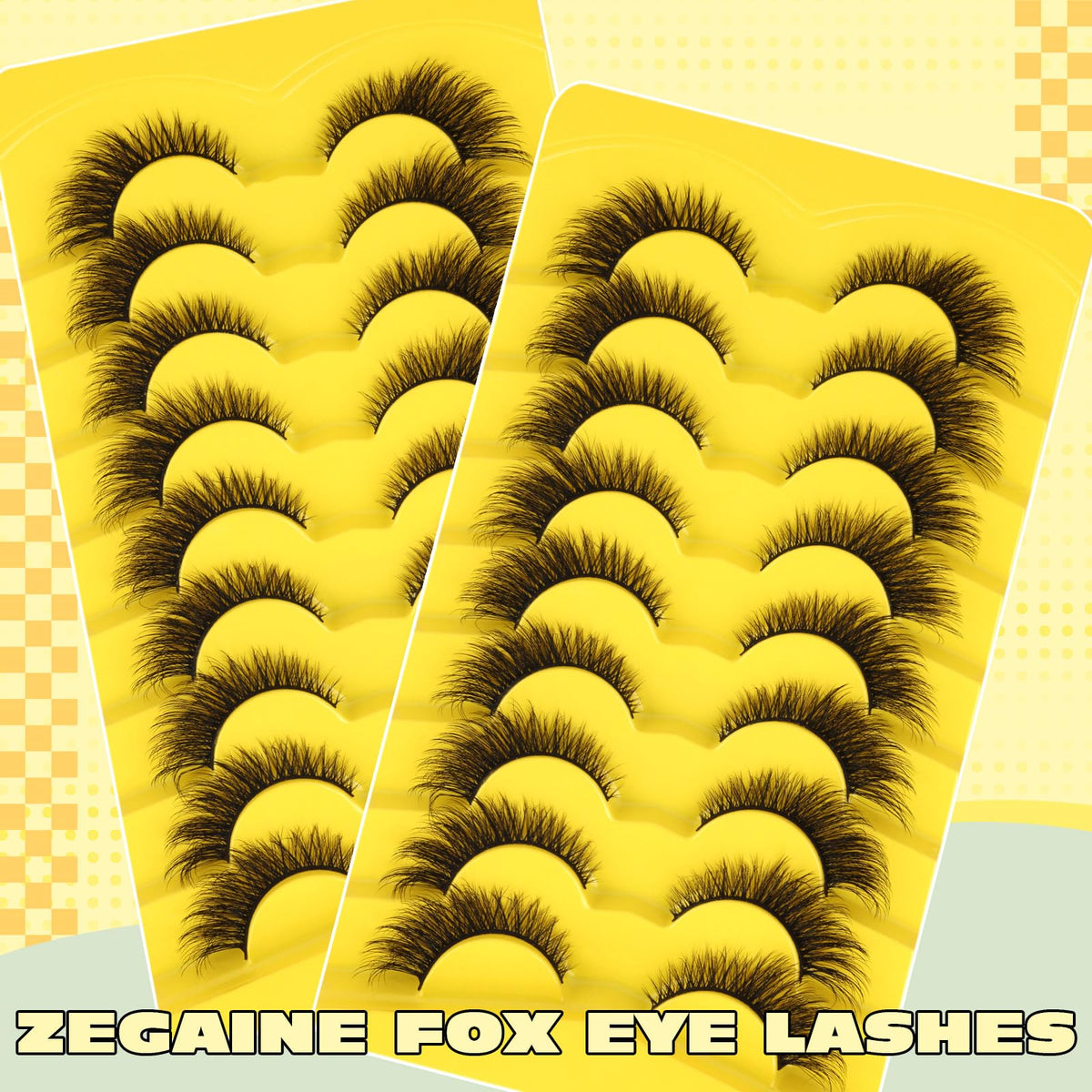 Zegaine lashes applied on model eye for flared fox-eye effect