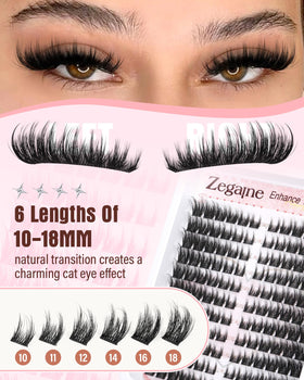 Zegaine model wearing cat eye manga lashes for dramatic look