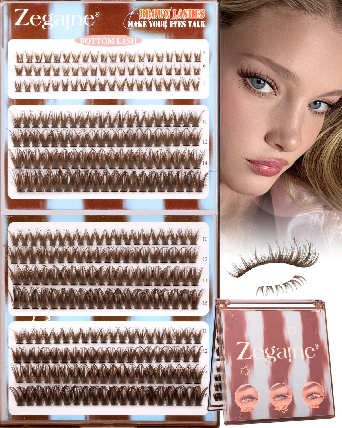 Zegaine lifestyle shot with soft daytime makeup demonstrating wearable natural look
