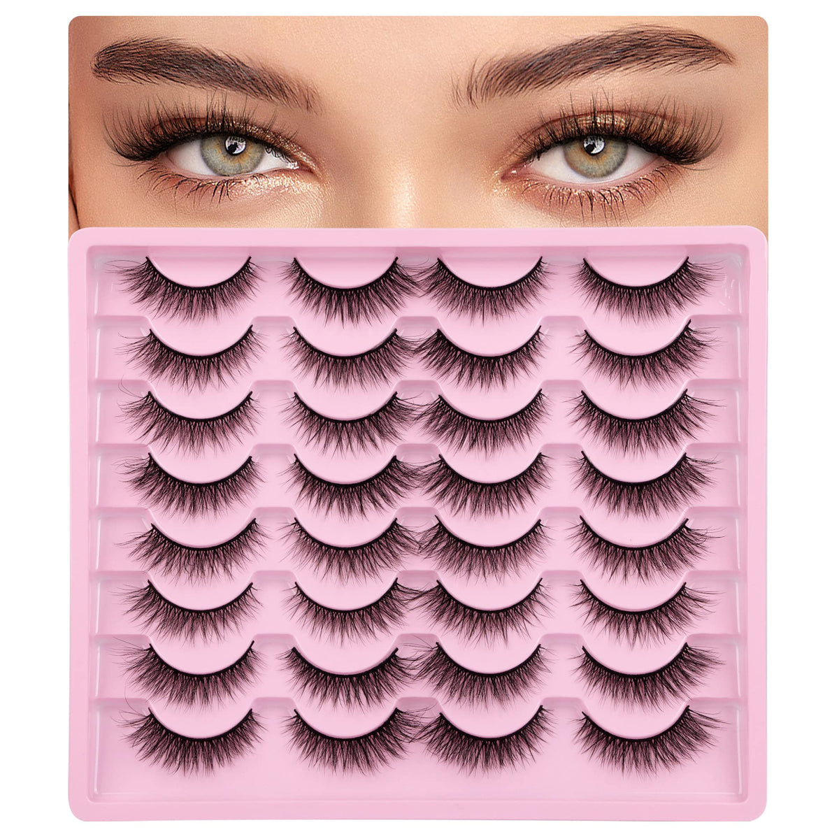 Zegaine lashes applied on model eye for natural cat-eye lift