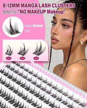 Zegaine side profile of lashes showing C-curl alignment with natural lashes