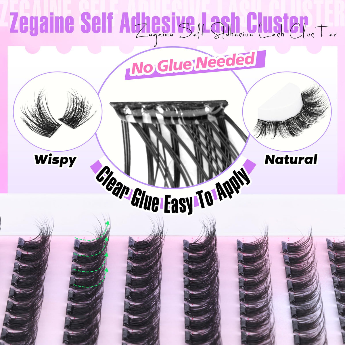 Zegaine lash fibers texture close-up showing soft, wispy C-curly benefit