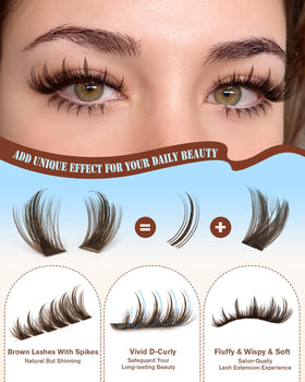 Zegaine upper cluster lashes held in hand showing length range and scale advantage