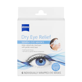 ZEISS front packaging showing six warm eye masks, quick relief