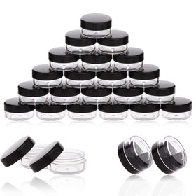 ZEJIA front view of 50-count 3g sample jars showing compact set and black lids, convenient portability