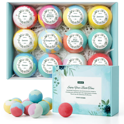 ZenBombs front packaging showing 12 fragrances and gift-ready box benefit