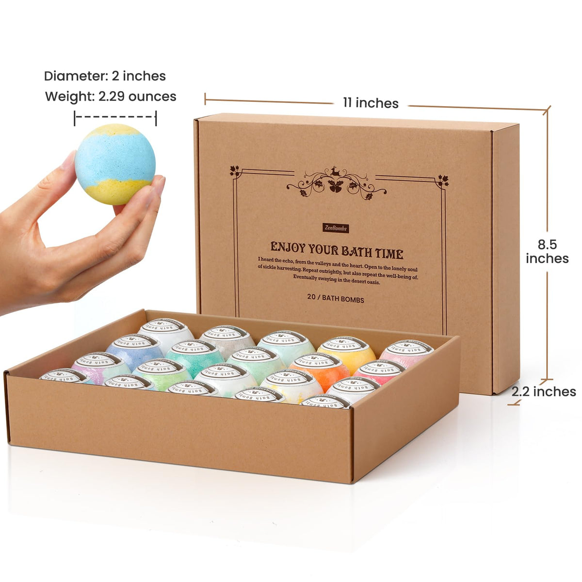 ZenBombs individually wrapped bath bombs preserving freshness and scent