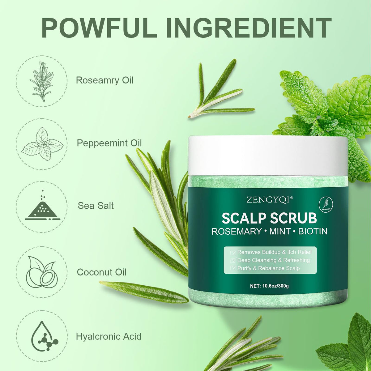 ZENGYQI close-up of scrub texture with sea salt exfoliation