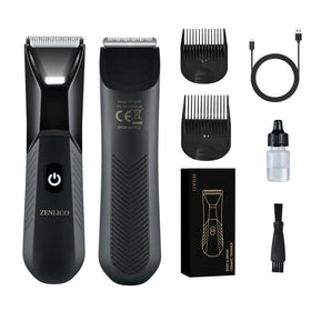ZENLICO front view packaging showing complete trimmer kit and accessories, ideal gift