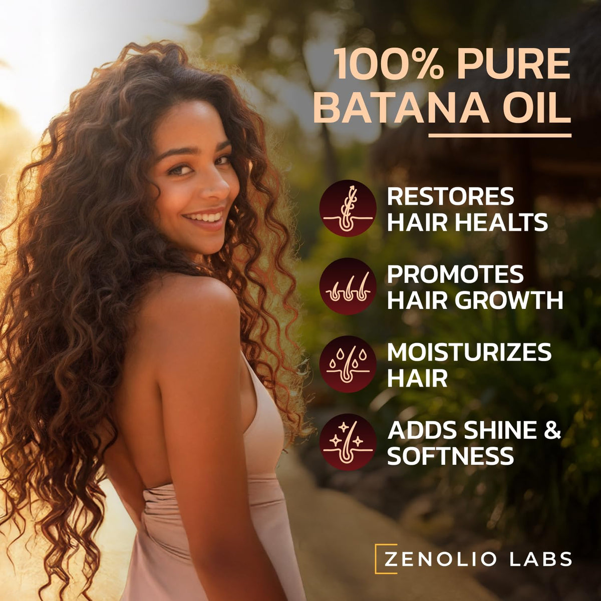 Zenolio Labs oil being massaged into scalp to nourish roots and promote healthier hair