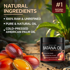 Zenolio Labs jar open revealing thick unrefined batana oil texture for deep hydration