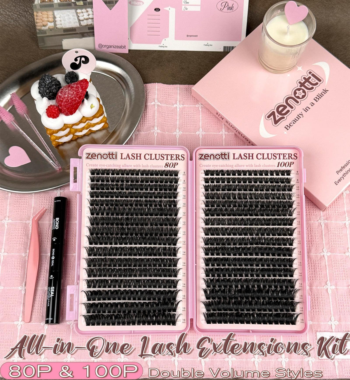 zenotti trays displaying 544 clusters in mixed lengths for styling versatility
