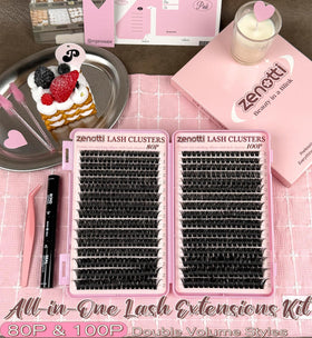 zenotti trays displaying 544 clusters in mixed lengths for styling versatility