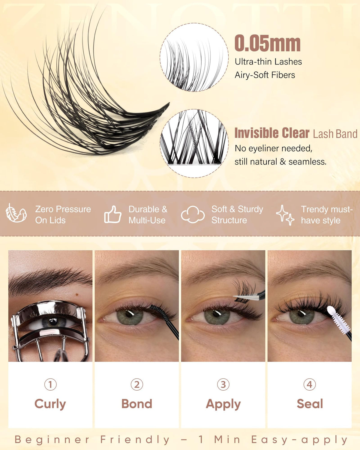 zenotti array of 8–16mm clusters offering styling versatility