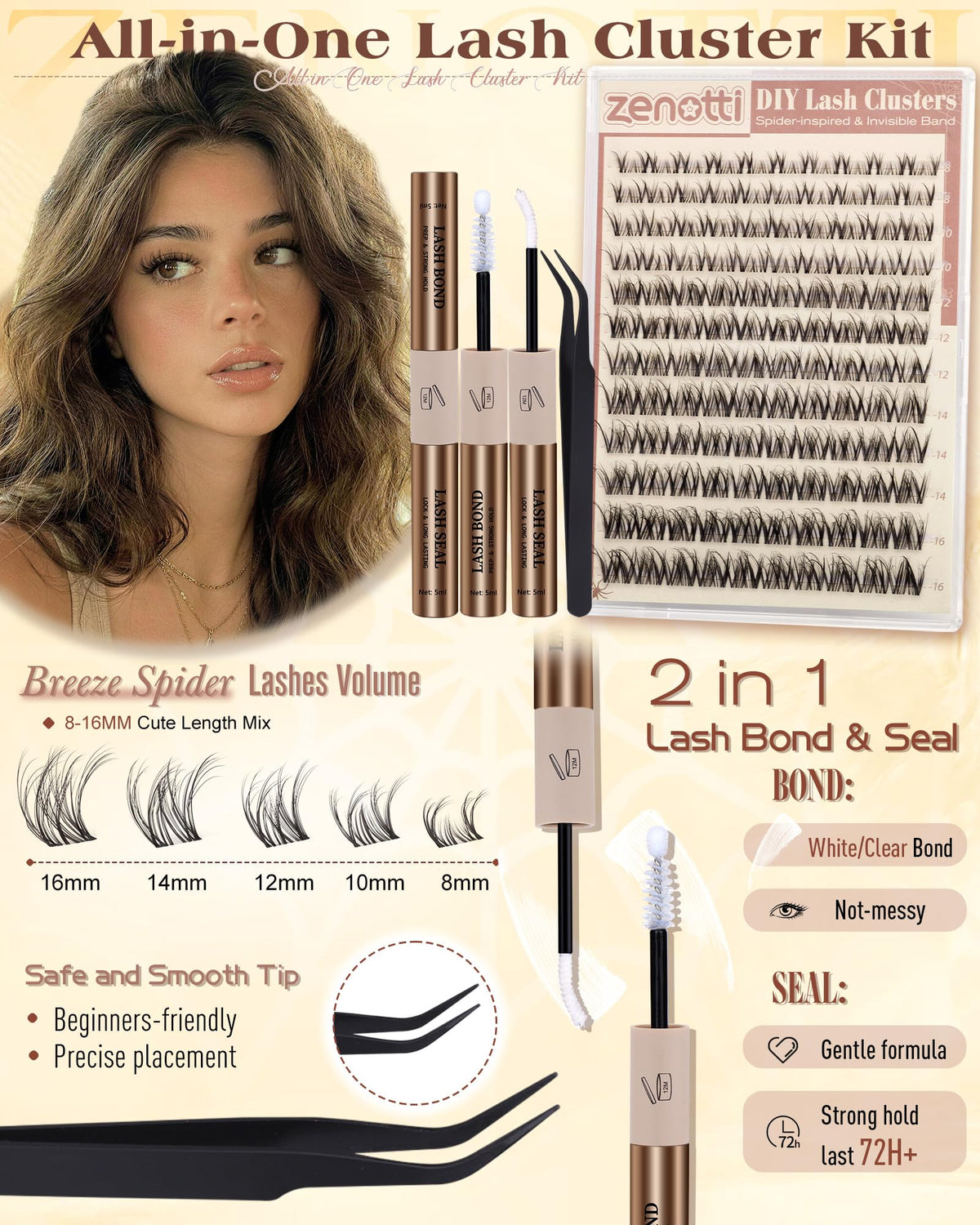 zenotti close-up of wispy cluster tips highlighting natural separation and softness
