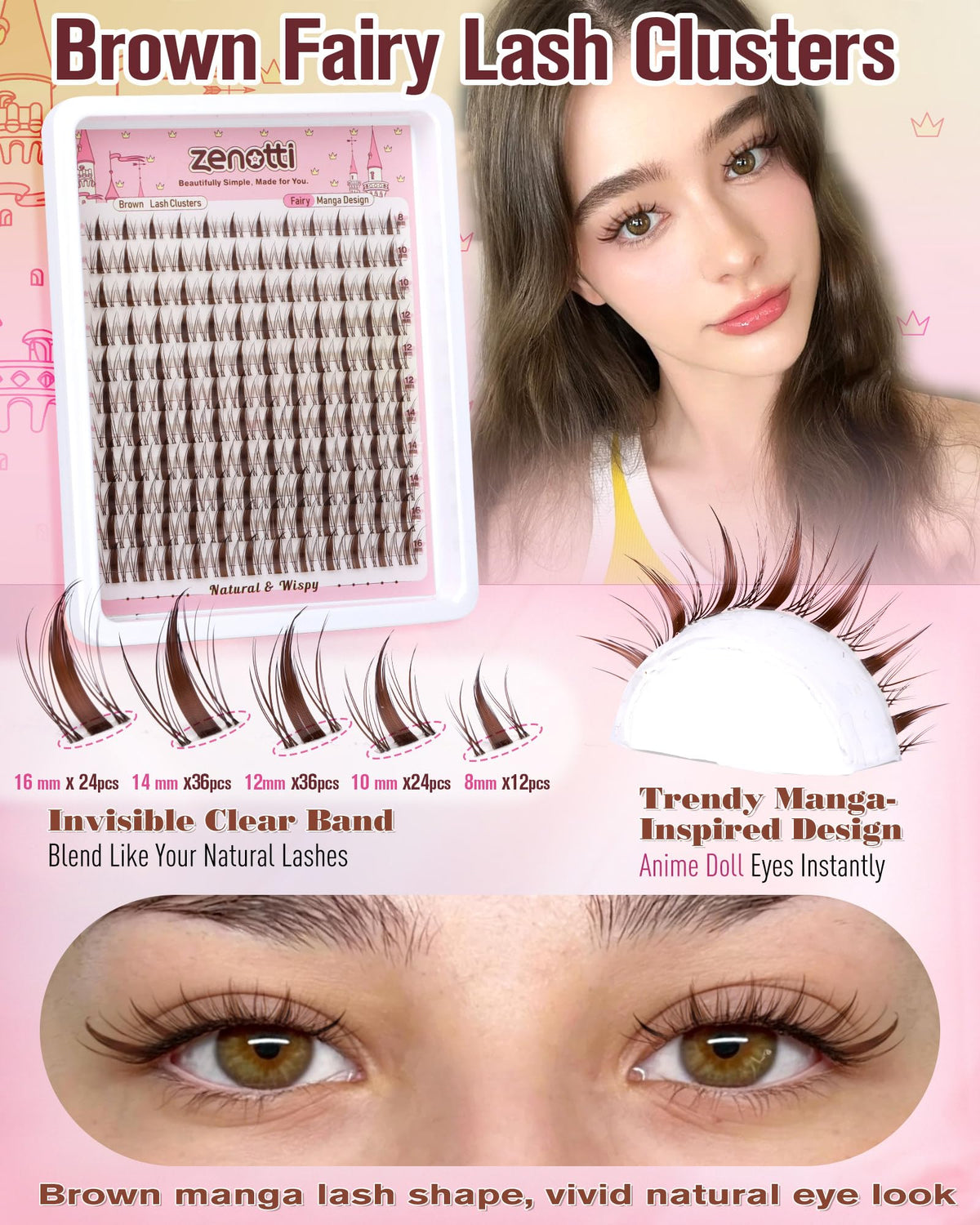 zenotti fanned cluster texture 8-16mm showing layered volume effect
