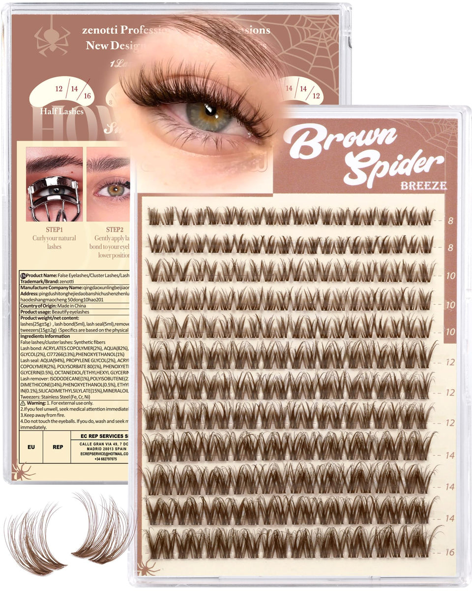 zenotti front packaging showing brown spider breeze clusters and benefits
