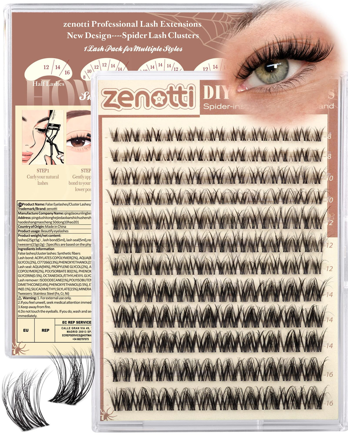 zenotti front packaging showing clusters and benefits of lightweight wear