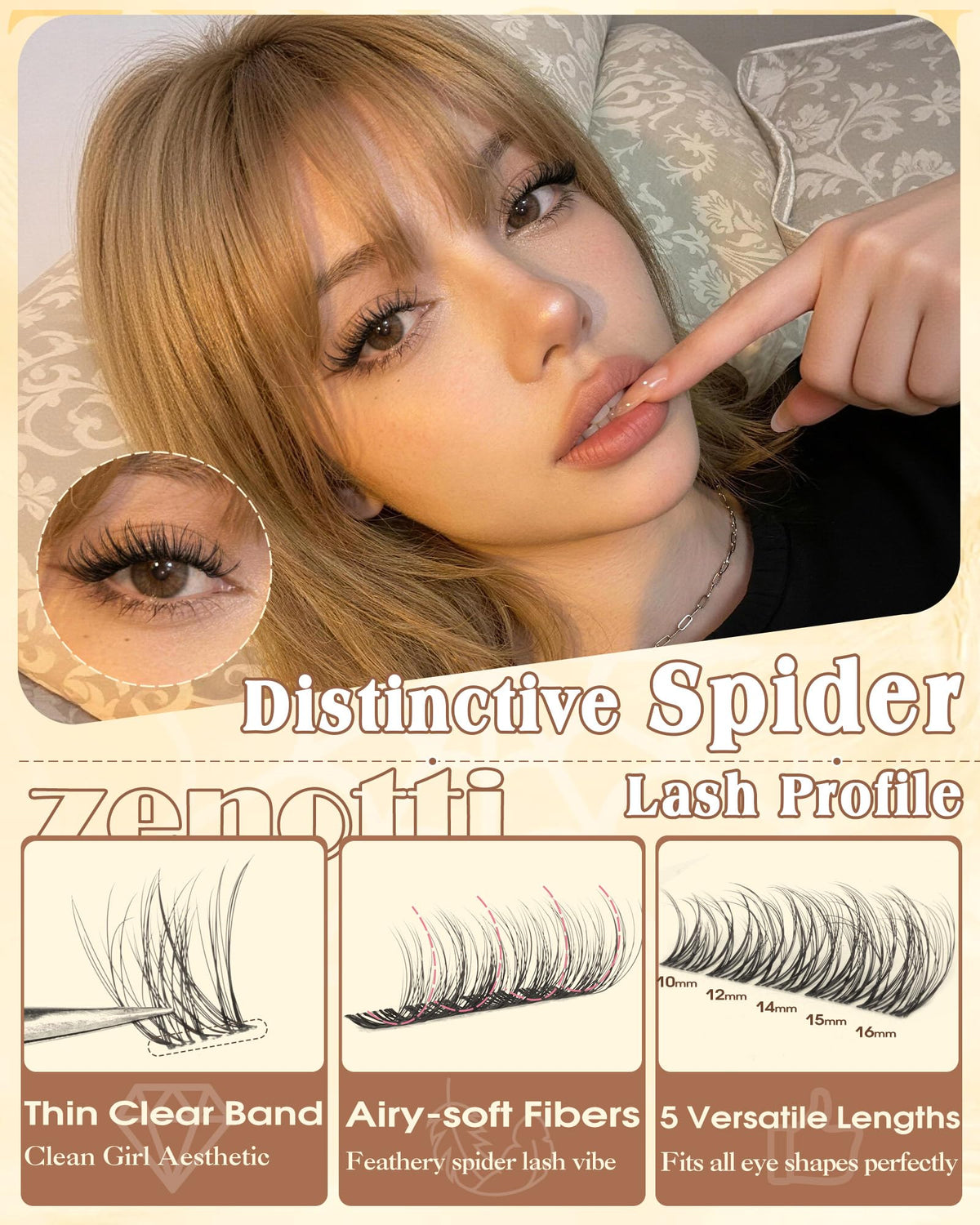 zenotti layout of mixed 10-16mm lengths for customizable looks