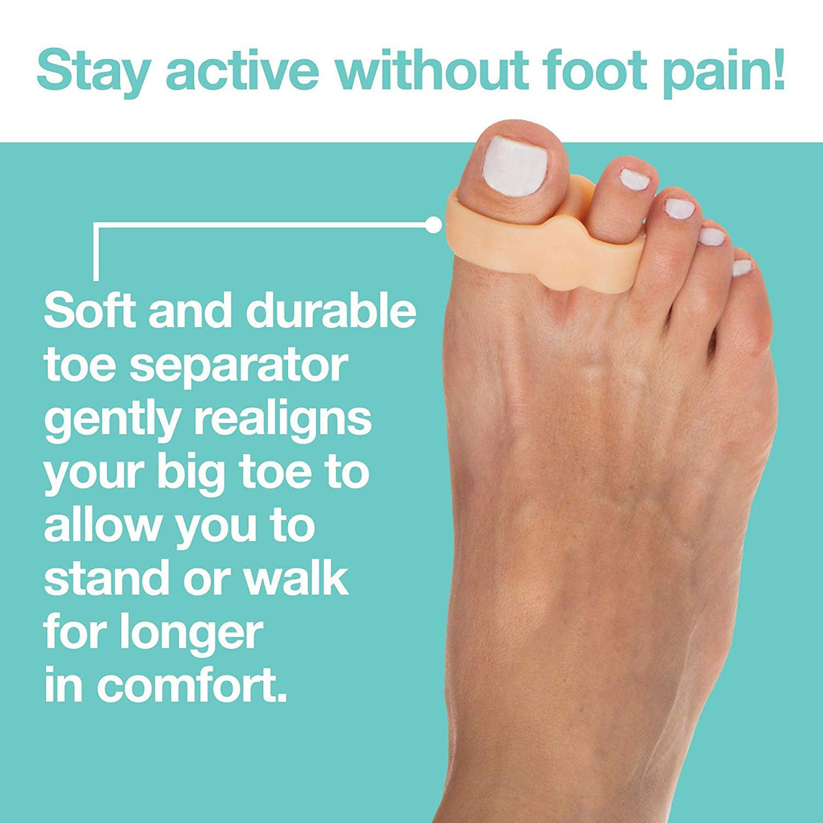 ZenToes close-up of double-loop design for secure fit and stability