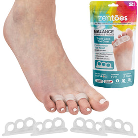 ZenToes front packaging showing clear gel correctors and benefits