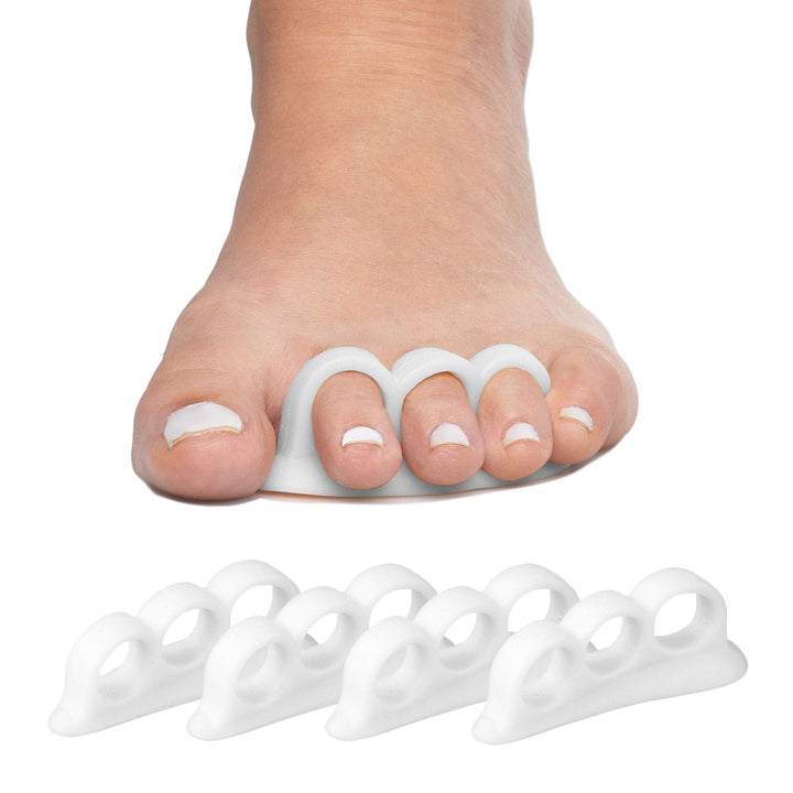 ZenToes front packaging showing four white gel crests, easy identification and protection