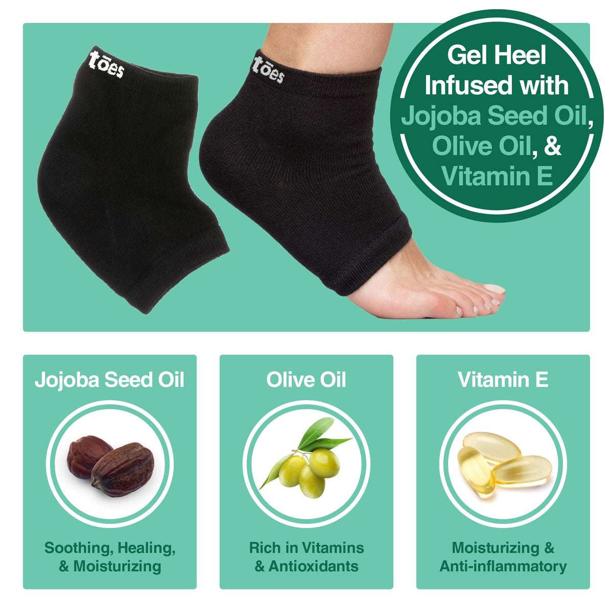 ZenToes heel gel close-up revealing oil-infused pad for targeted hydration