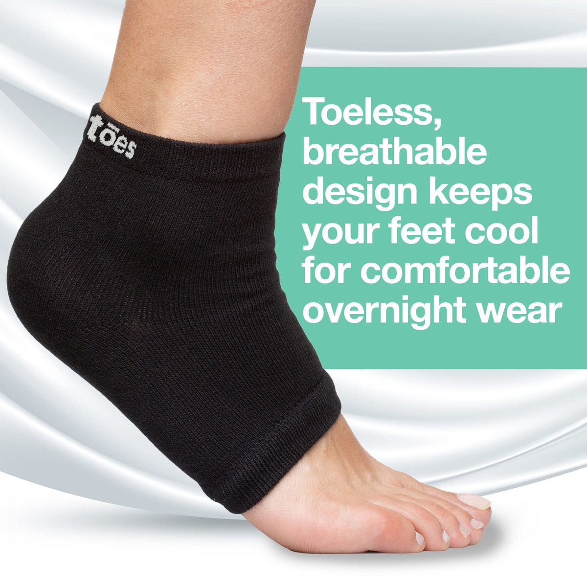 ZenToes moisturizing socks in use during nighttime relaxation routine