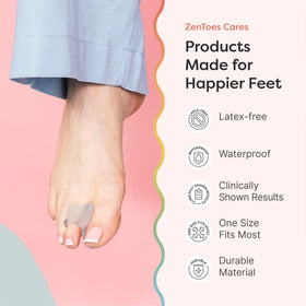 ZenToes separator being rinsed showing washable, reusable convenience