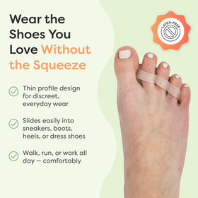 ZenToes side profile inside shoe demonstrating discreet fit and comfort