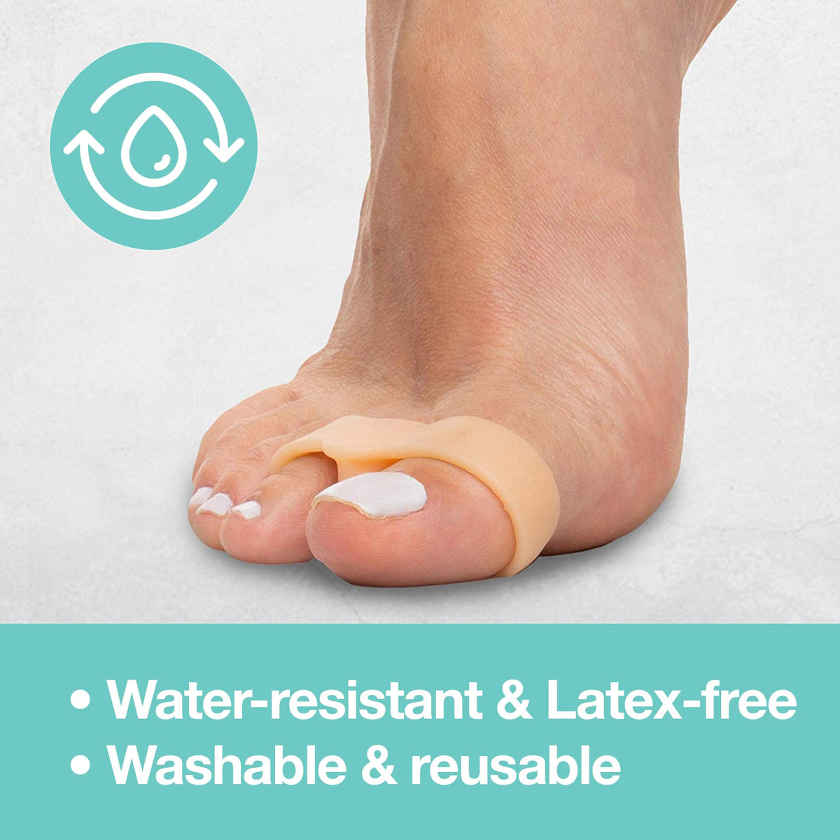 ZenToes shown inside a shoe demonstrating discreet protection while walking