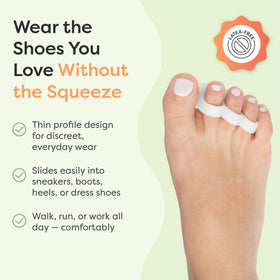 ZenToes triple loop detail displaying secure stretch loops to keep corrector in place