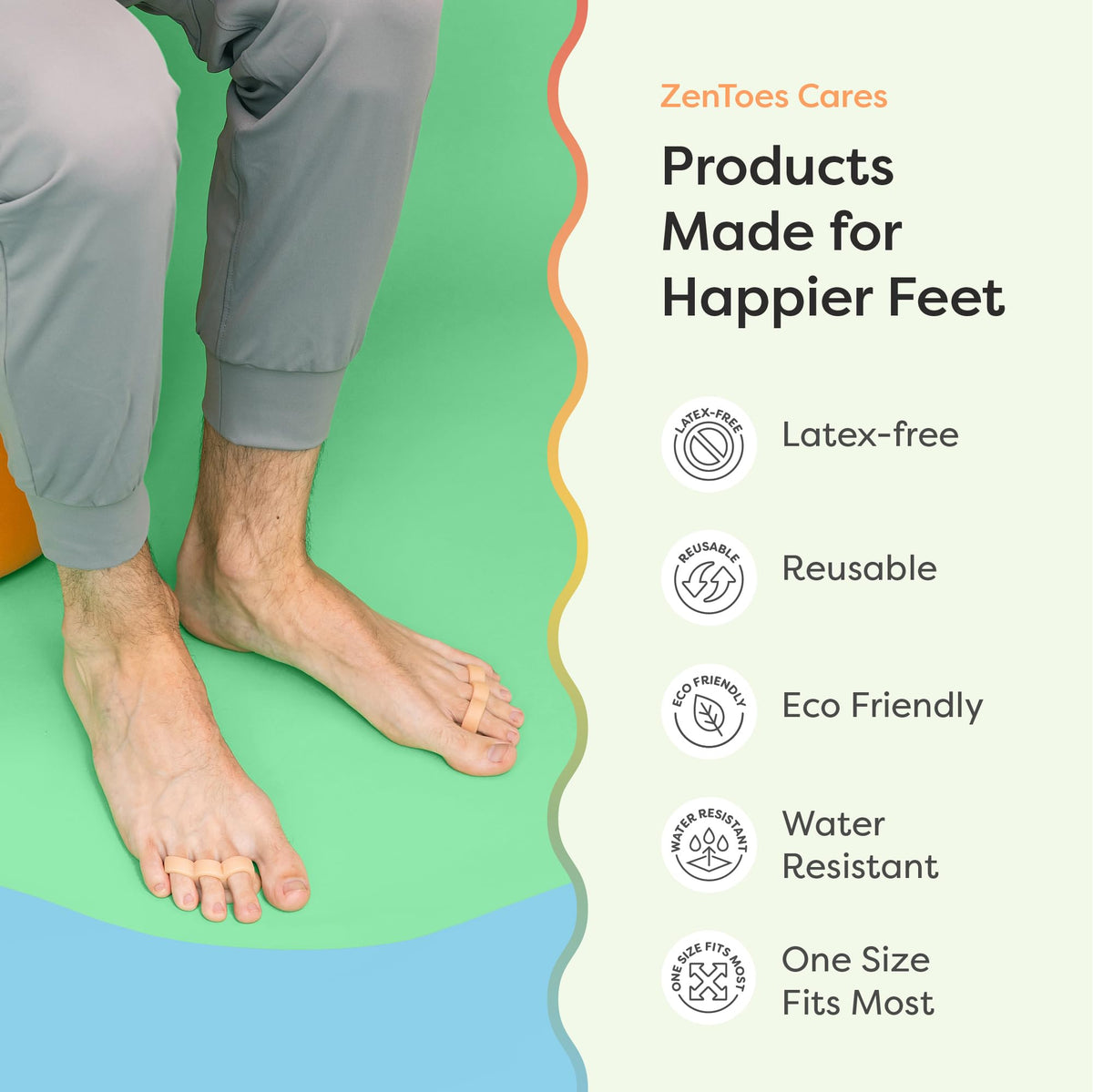 ZenToes being hand-washed to show easy cleaning and reusability