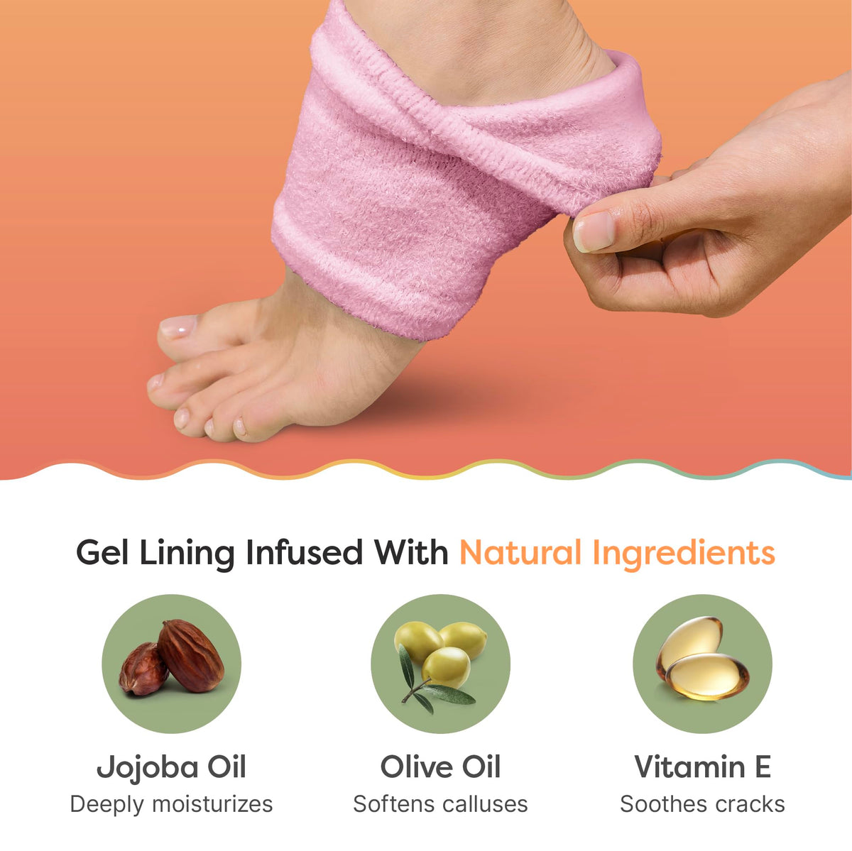ZenToes worn on feet in bed illustrating overnight moisturizing benefit