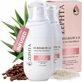 Zephta two-bottle front packaging showing product benefits and compact size