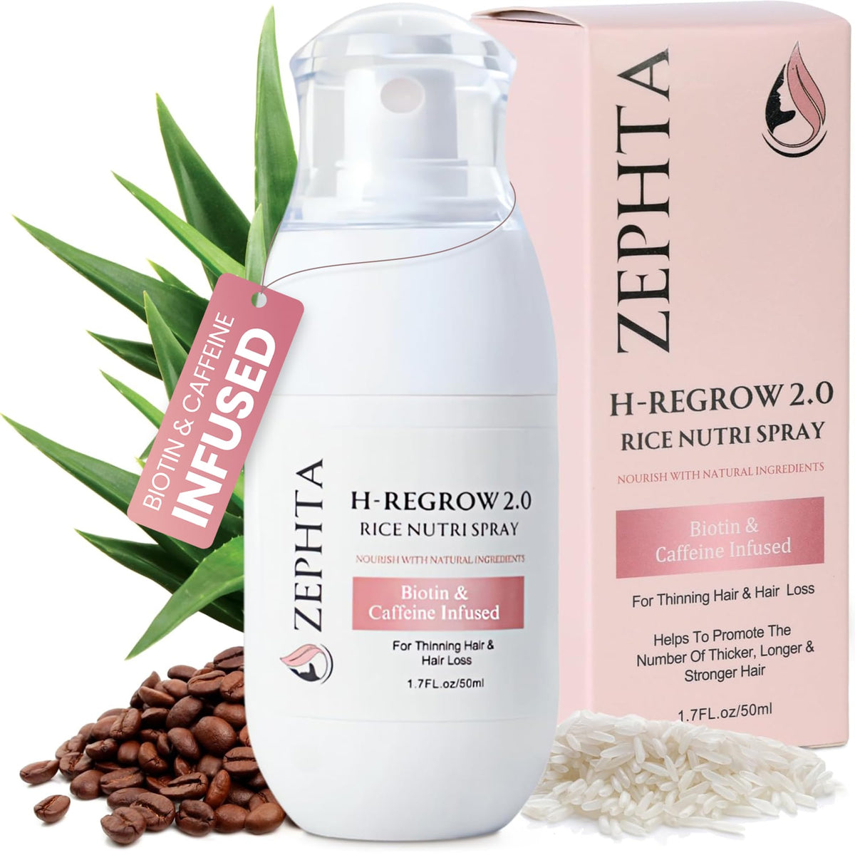 Zephta front bottle view showing compact travel-friendly packaging and benefits