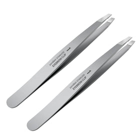 ZERNBER front view of slant tweezer pair highlighting professional design and precision