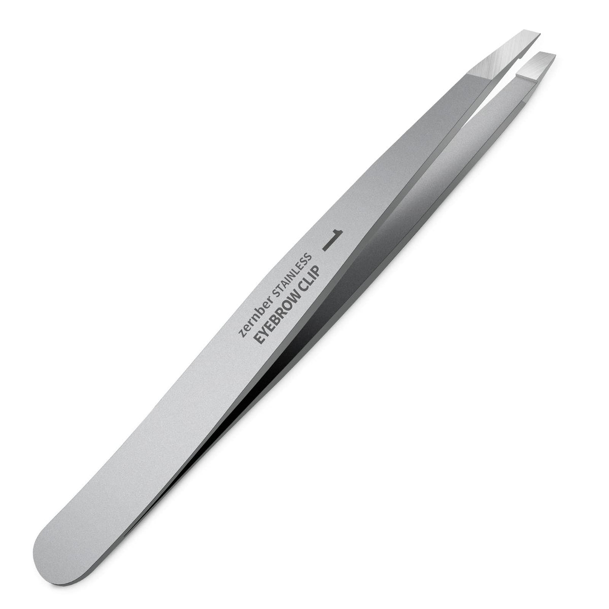 ZERNBER front packaging showing two tweezers and case, professional convenience