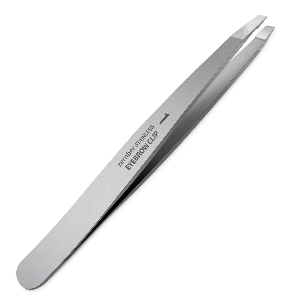 ZERNBER front packaging showing two tweezers and case, professional convenience